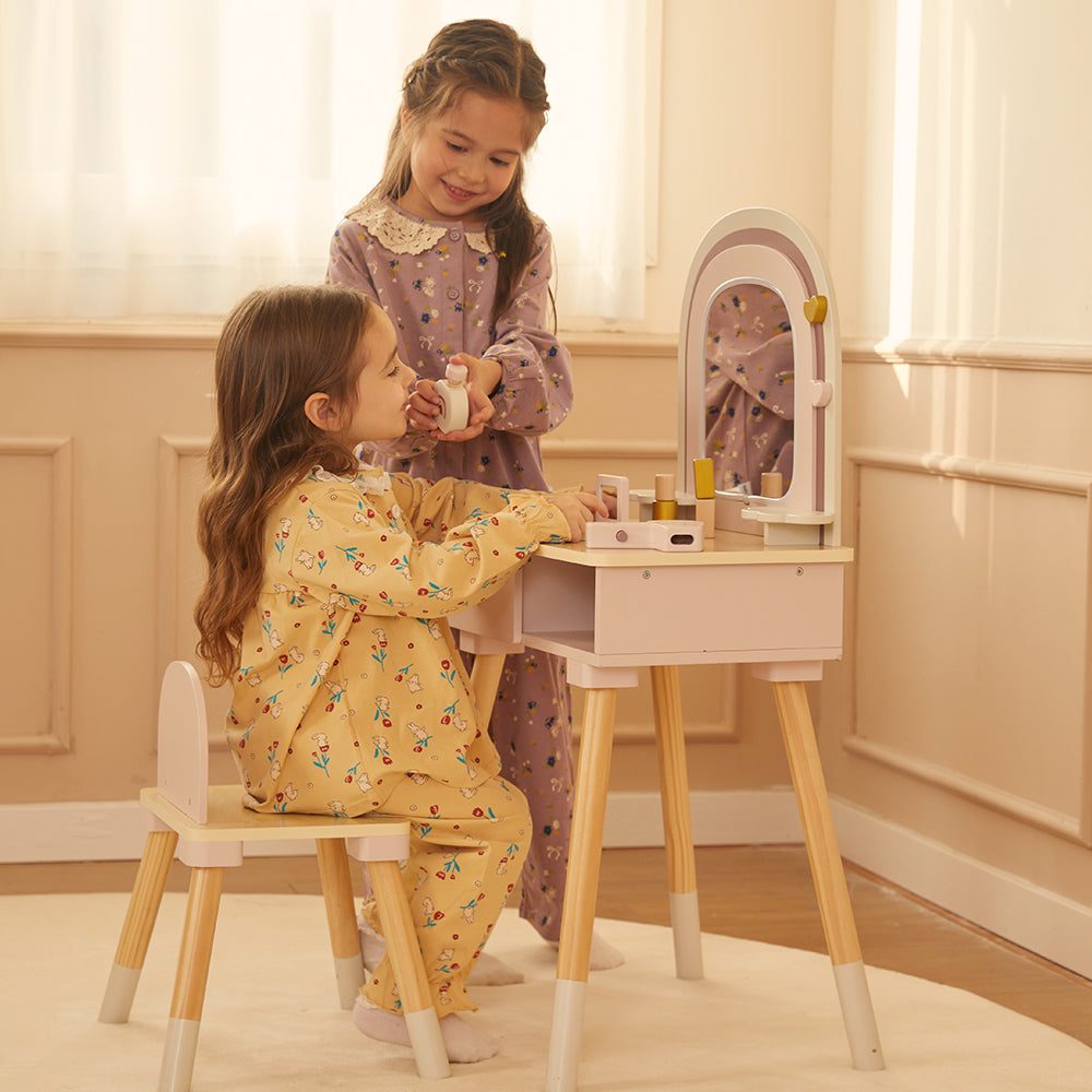 Wooden Vanity Table Set