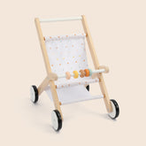 Wooden star print doll stroller and baby walker by Guanyi Toys