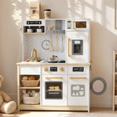 Wooden Play Kitchen for Kids — 31-Piece Pretend Cooking Set