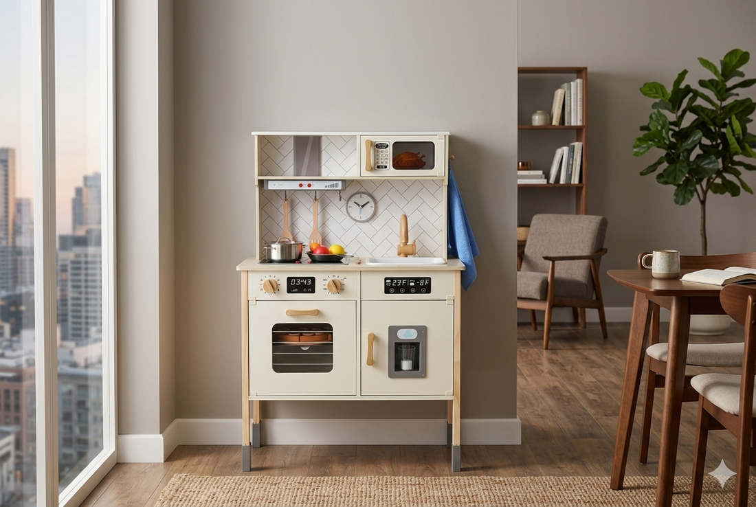 Better Kitchen Perfect for Apartment Living compact wooden play kitchen