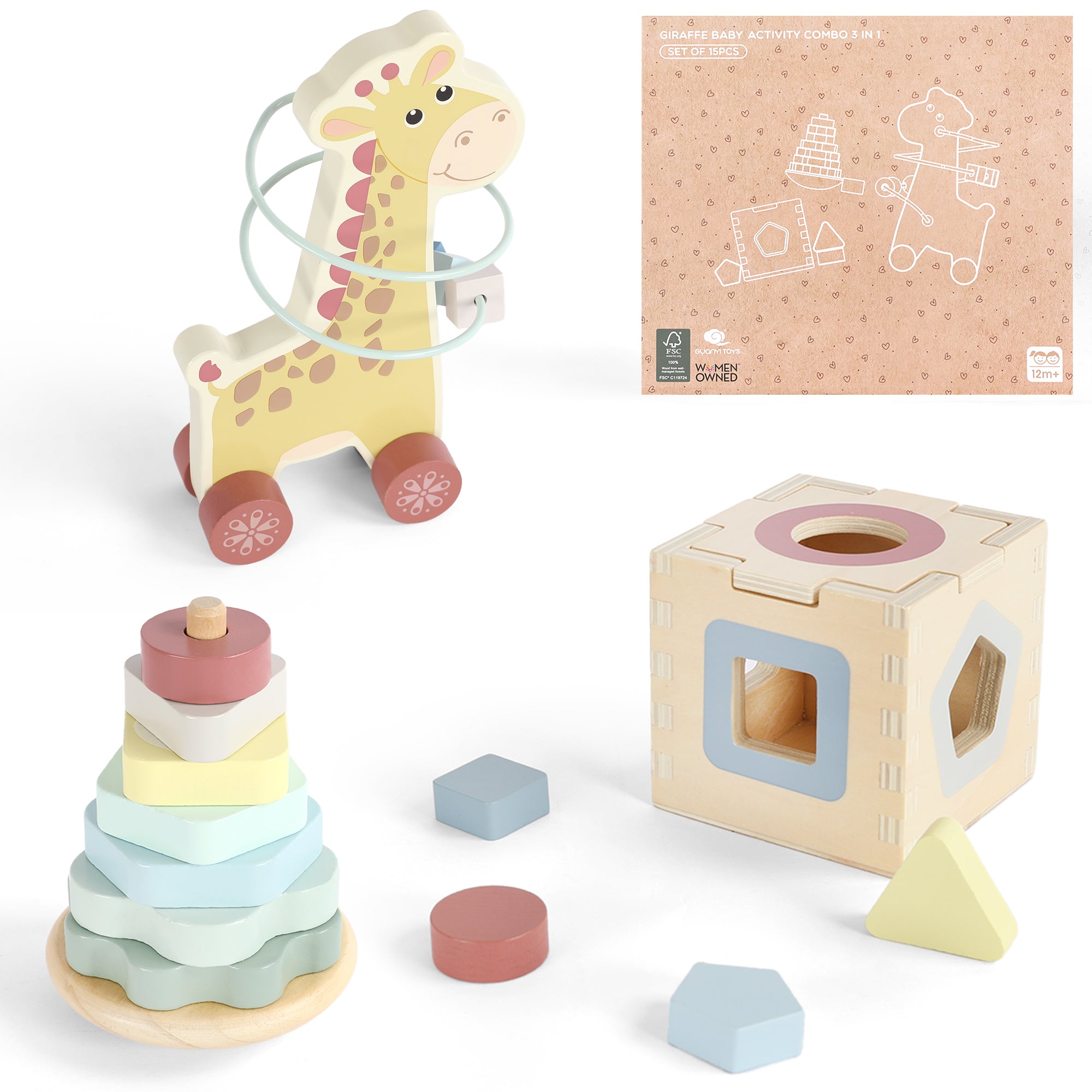 3 in 1, Giraffe Baby Gift Set