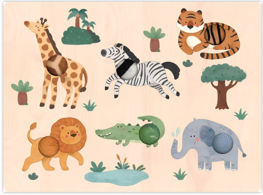 Safari Animal Touch Sound Puzzle