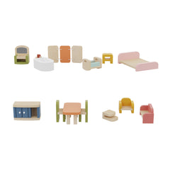Portable Doll House, set of 13pcs - GUANYI