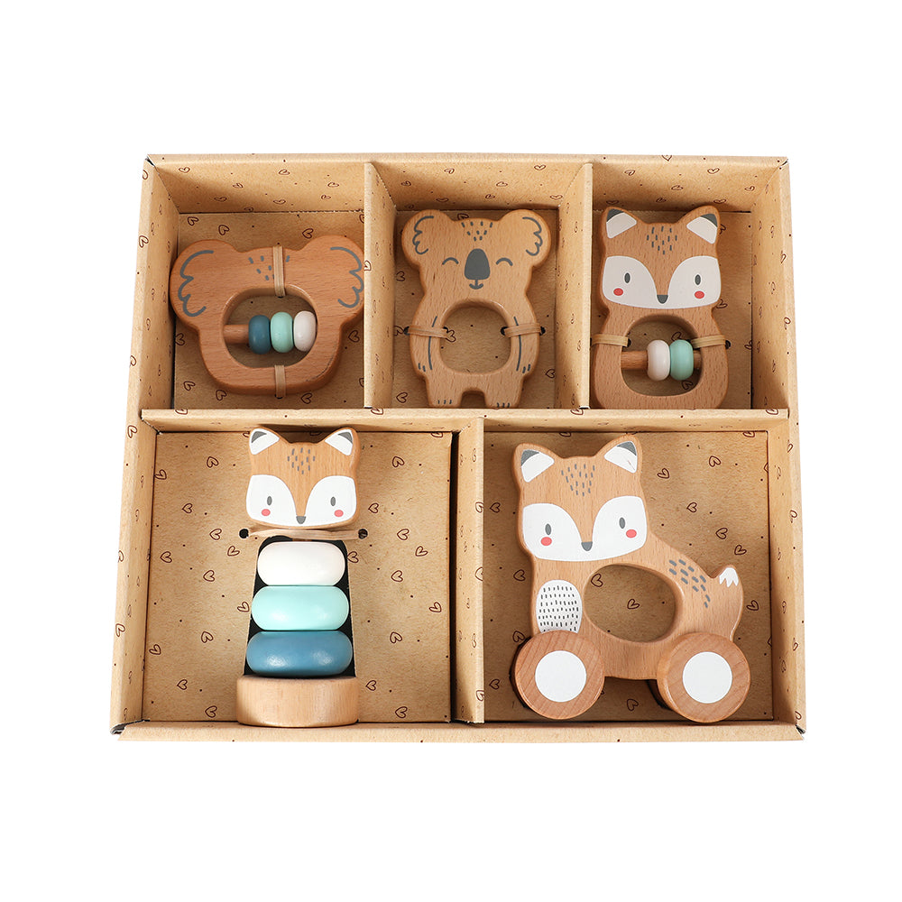 Babyrassel-Set aus Holz