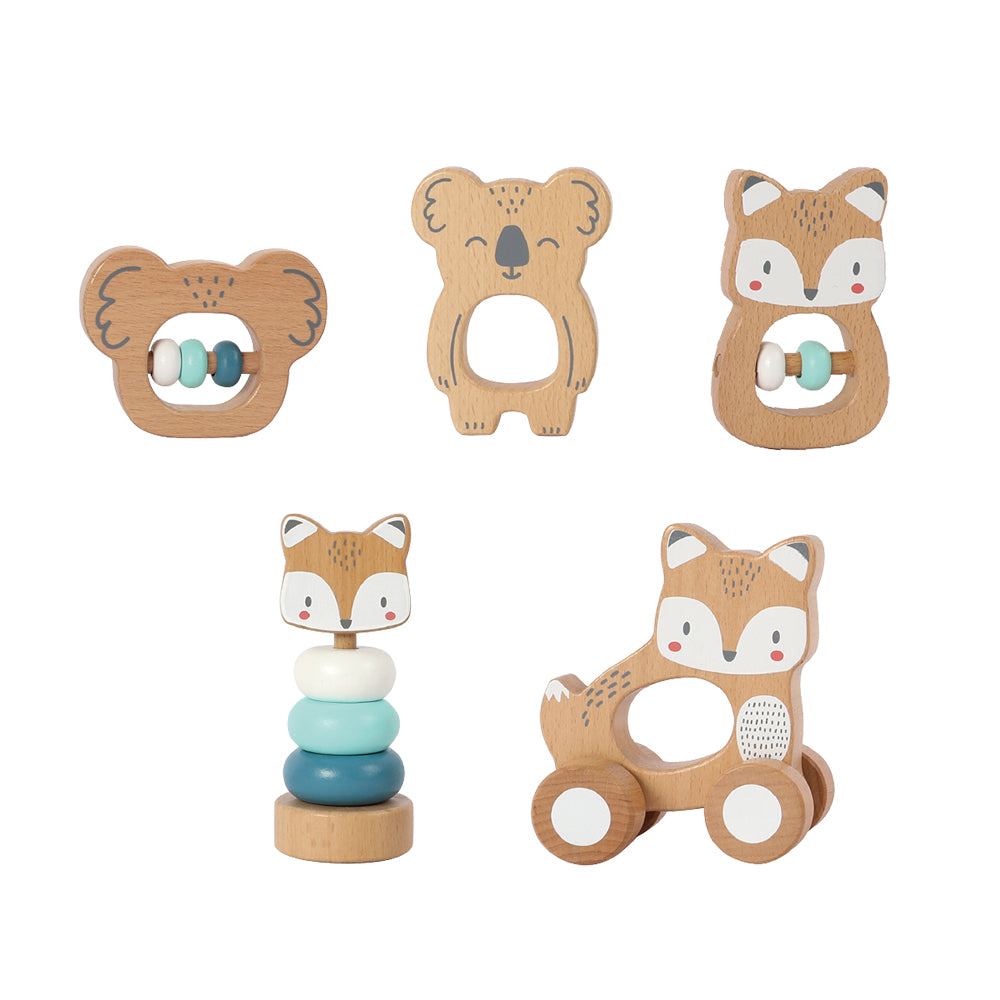 Babyrassel-Set aus Holz