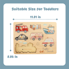 Vehicles Sound Puzzle - Educational Sound Puzzle Toys for Kids 18M+