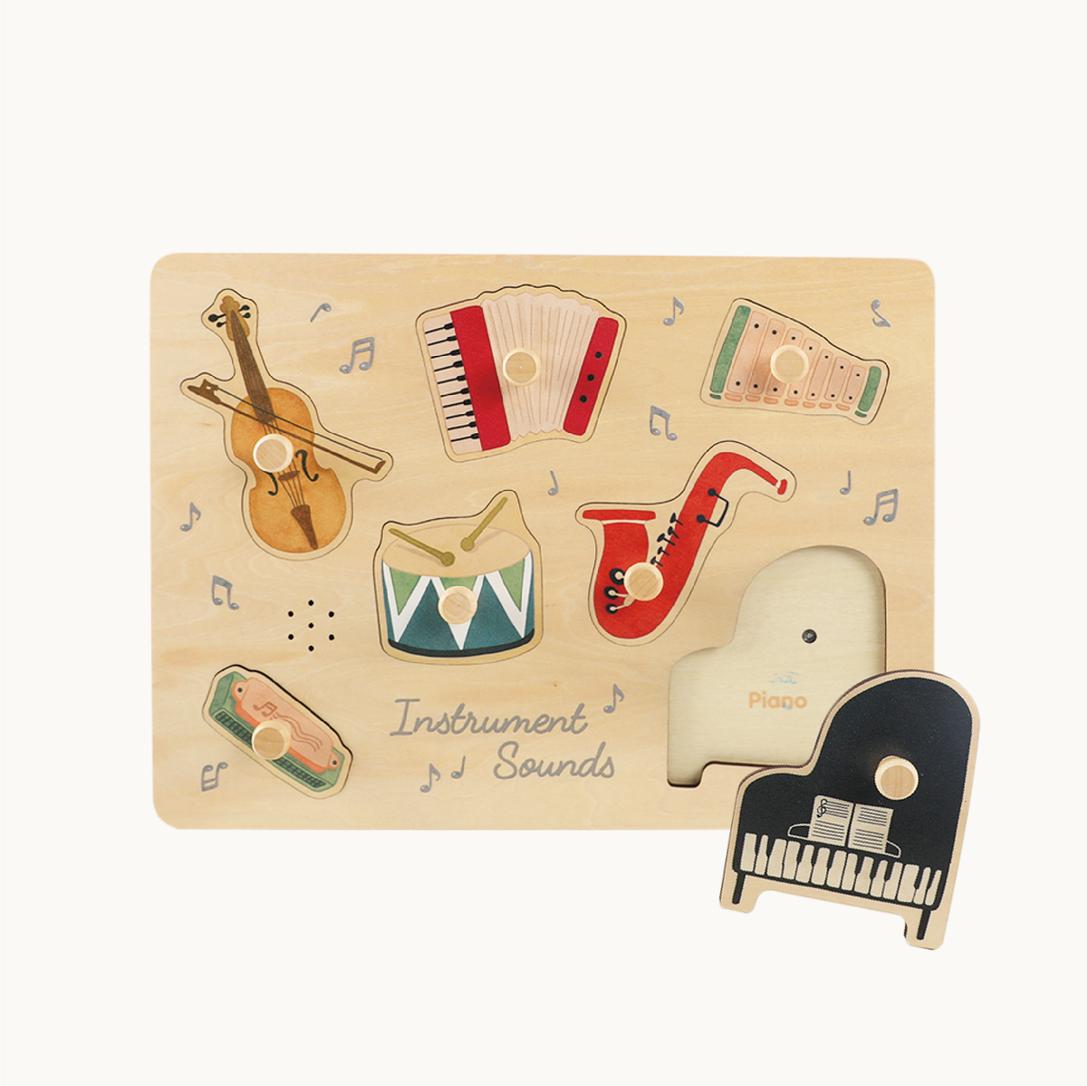 Musical Instruments Works Puzzle Wooden Music Instruments Sound Puzzle - Realistic Audio Educational Toy ...