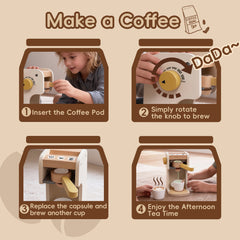 Classic Coffee Maker Toy - Kitchen Role Play Set for Kids