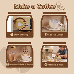 GUANYI Wooden Coffee Maker Toy Set