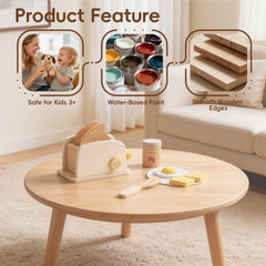 Toaster Toy - Kitchen Role Play Set for Pretend Cooking