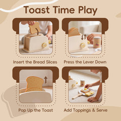 Toaster Toy - Kitchen Role Play Set for Pretend Cooking