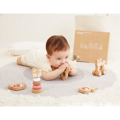 5 in 1, Baby Fox & Sloth Rattle Gift Set (Pink) - GUANYI