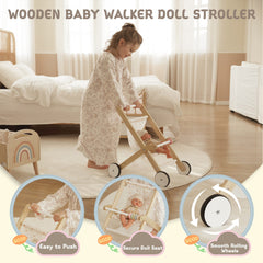 Baby Doll Stroller - Interactive Push Toy for Kids - Doll Stroller for Outdoor Play