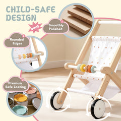 Baby Doll Stroller - Interactive Push Toy for Kids - Doll Stroller for Outdoor Play