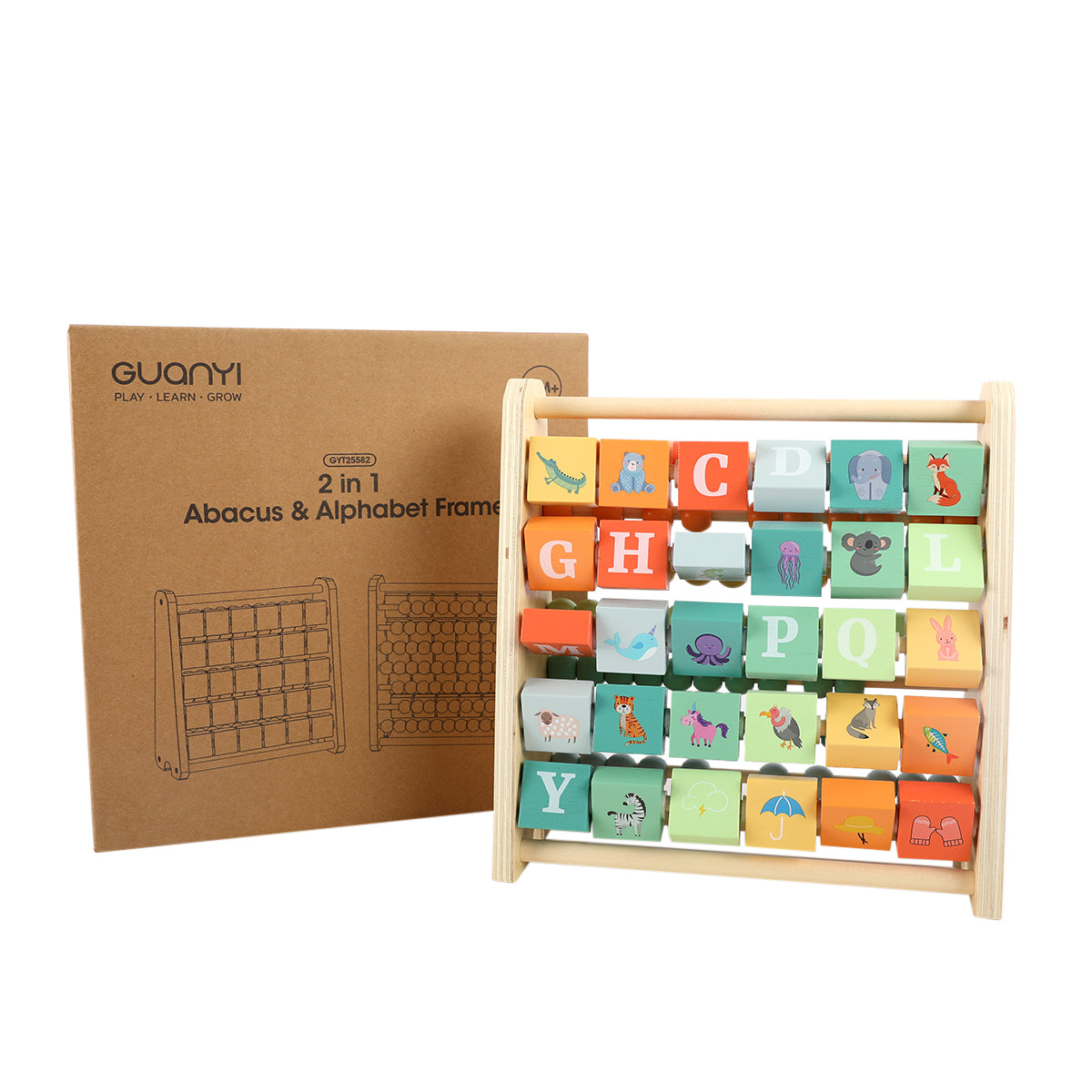 2 in 1 Abacus Stand & Alphabet  Abacus - GUANYI
