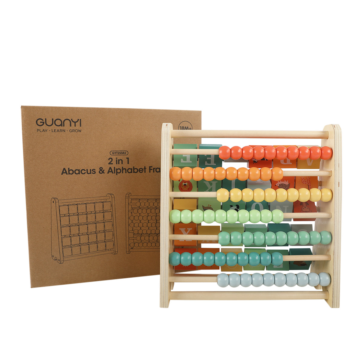 2 in 1 Abacus Stand & Alphabet  Abacus - GUANYI