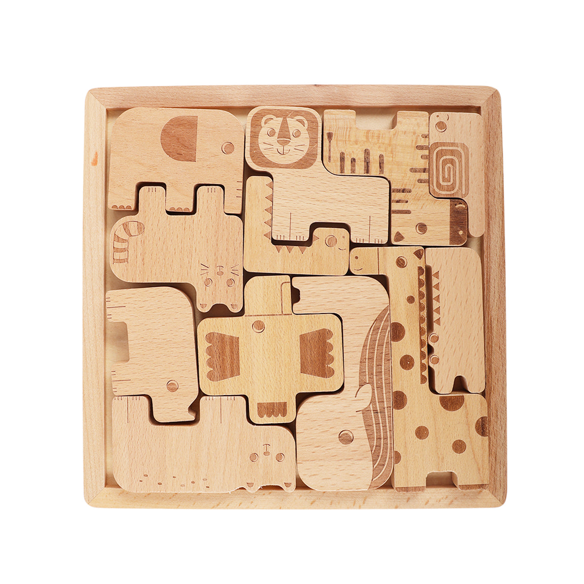 2 in 1，Safari Animal Puzzle & Stack - GUANYI