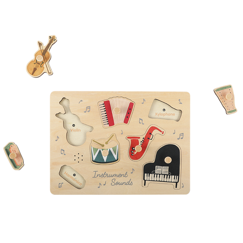 Wooden Music Instruments Sound Puzzle - Realistic Audio Educational Toy ...